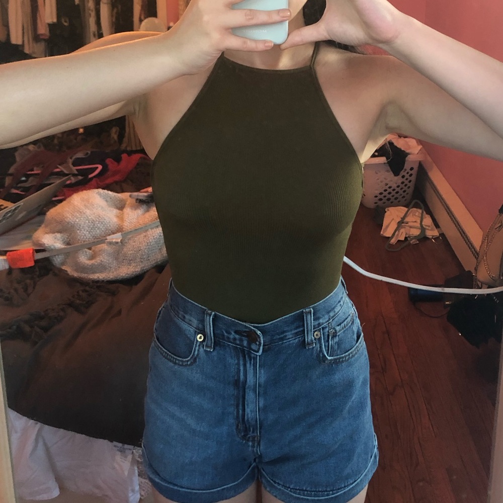 Olive green body suit